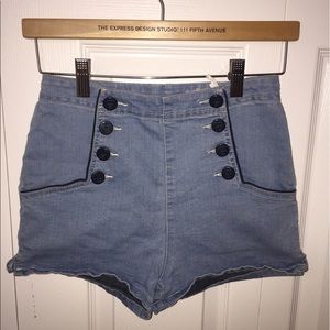 Stretchy High Waisted Denim Shorts