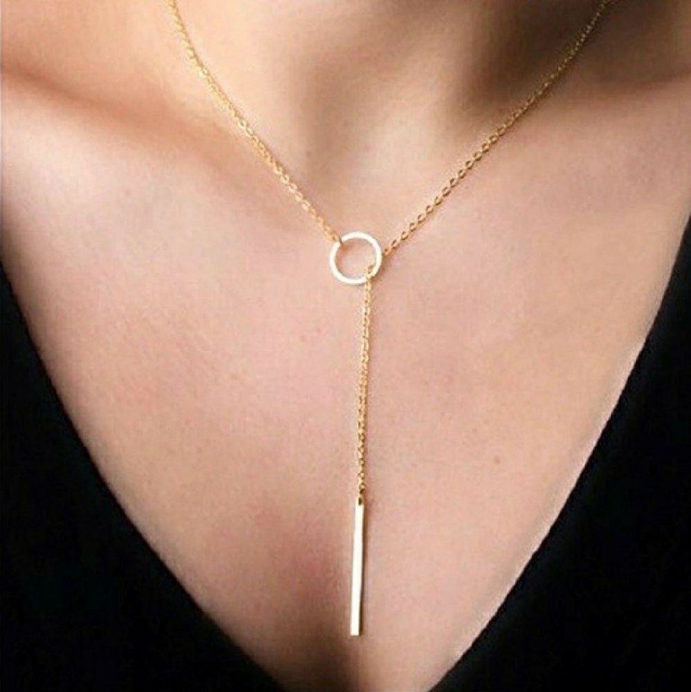 Circle bar drop necklace!!