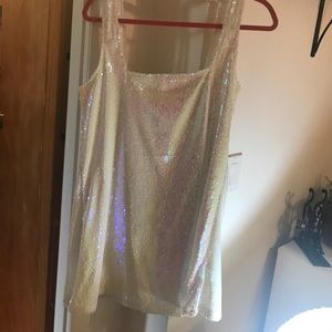 White sequin dress