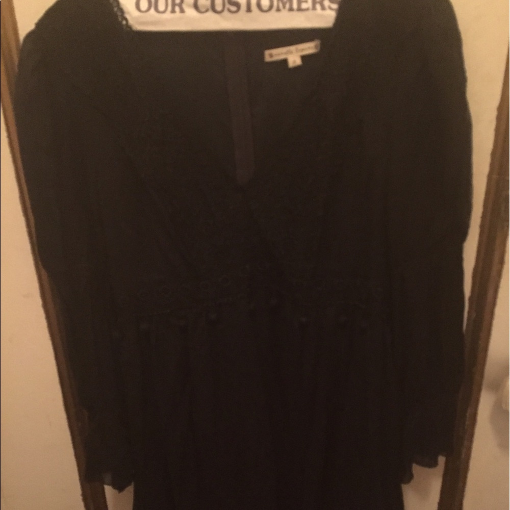 Lace embroidered chiffon dress