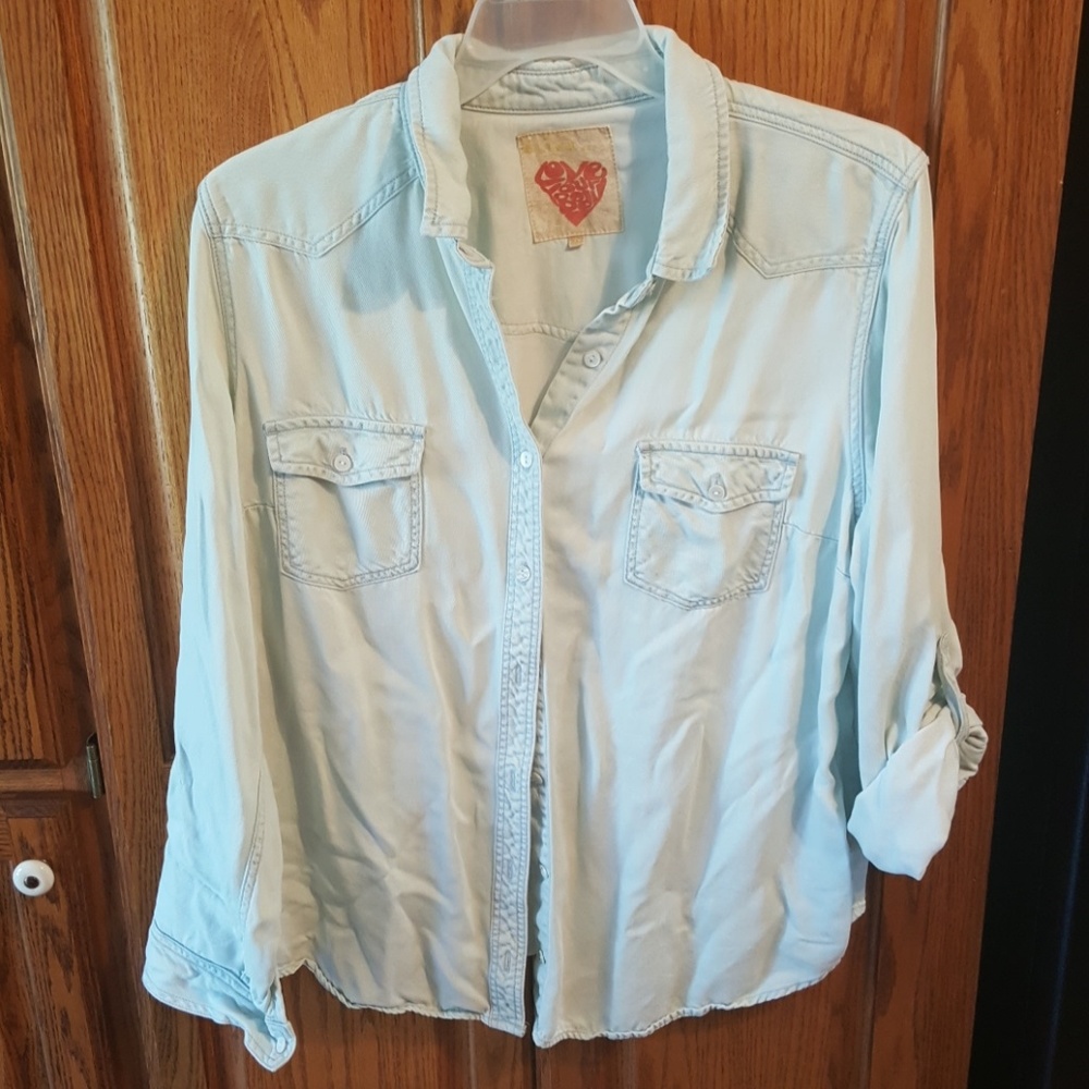 Soft light colored denim shirt