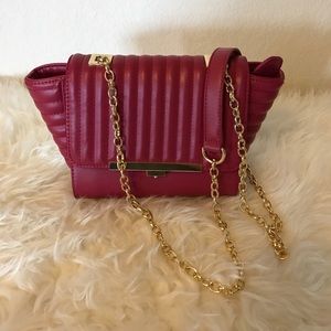 Bebe Gold Chain & Fuschia Handbag