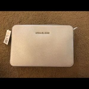 Michael kors silver crossbody bag clutch brand new