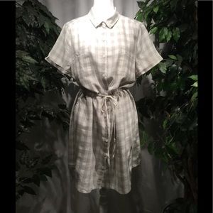 Beach Lunch Lounge Shirt Dress W/ Cinch Tie