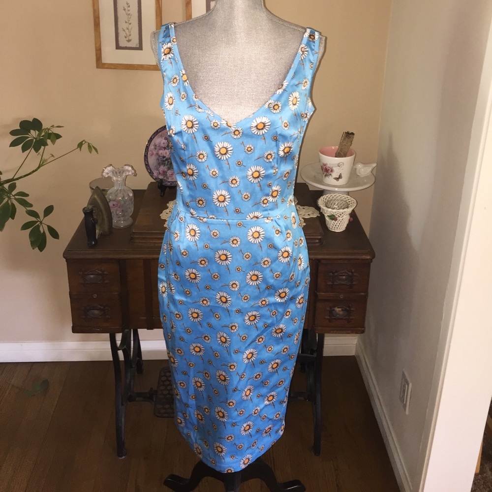 Betty Page rockabilly retro sunflower dress