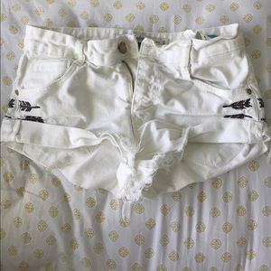 White jeans shorts