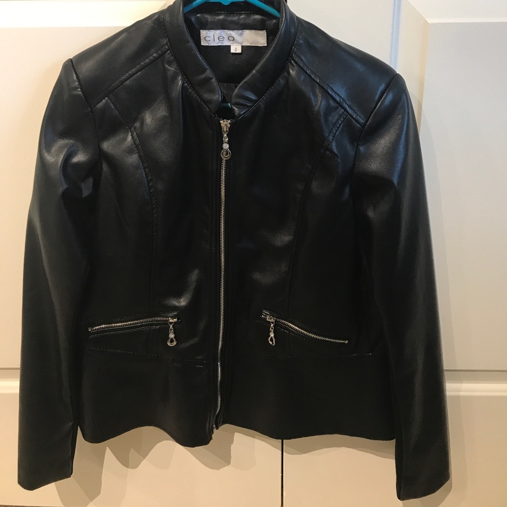 Adorable peplum 'leather' jacket