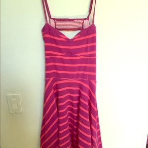 Aeropostale Pink Striped Skater Dress