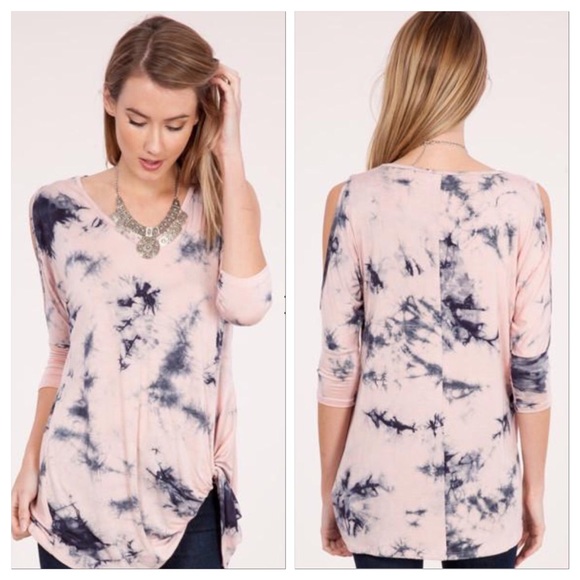 Tie dye front twist tunic top - Picture 2 of 6