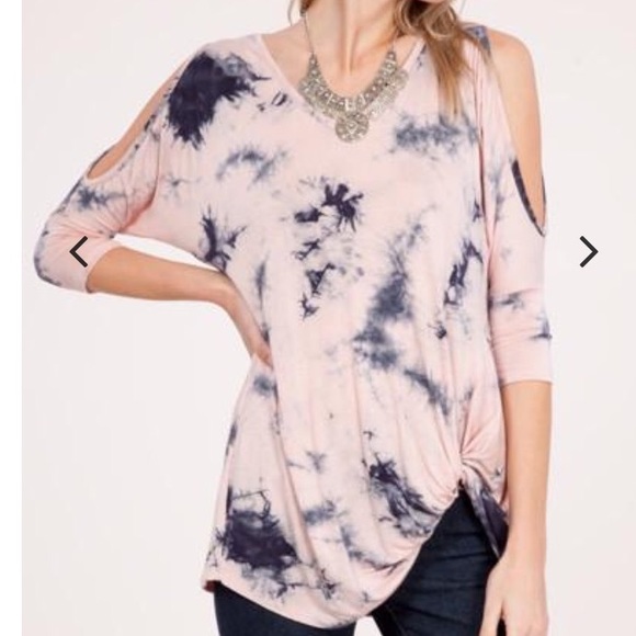 Tie dye front twist tunic top - Picture 3 of 6