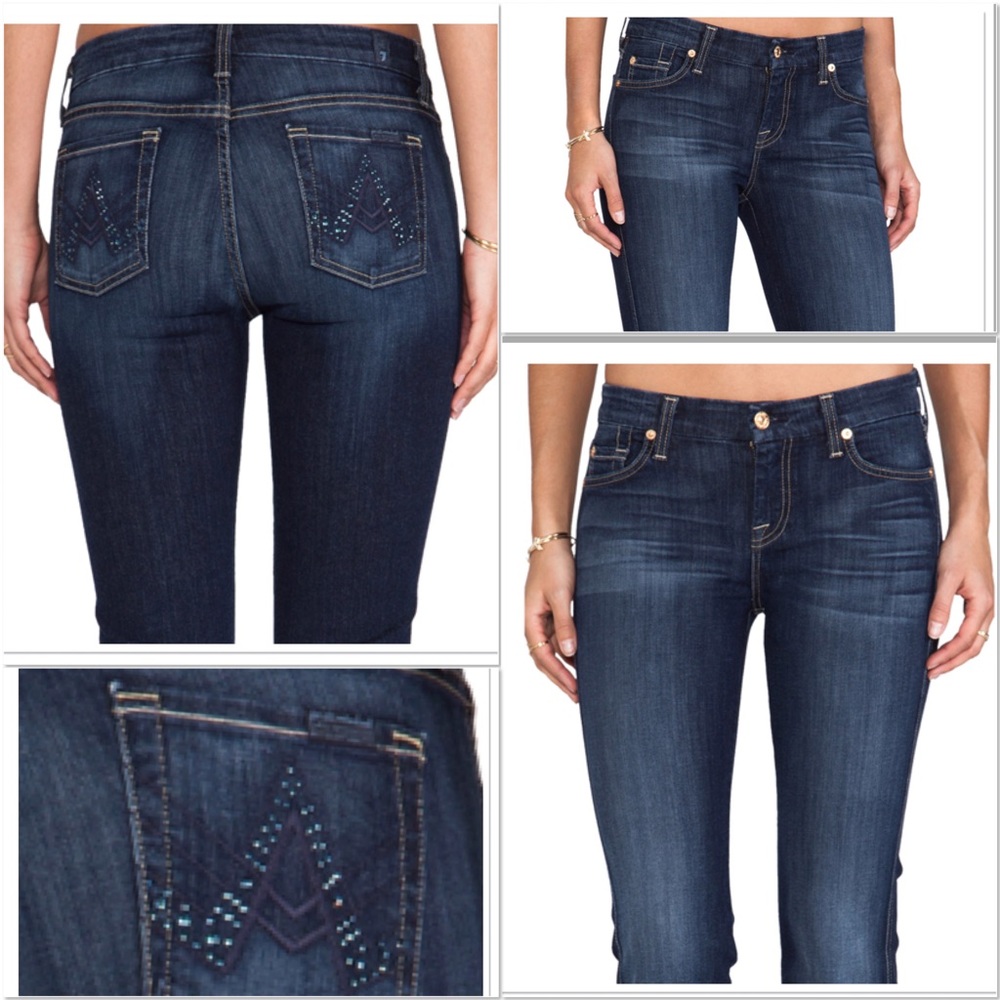 Slim Illusion "A" Pocket Flare Embellished Pocket