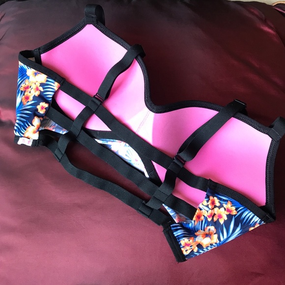 SOLD VS PINK Tropical Push Up Bralette Bikini Cage - Picture 6 of 6