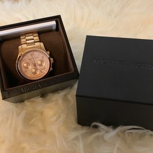 Rose Gold Michael Kors Chronograph Watch