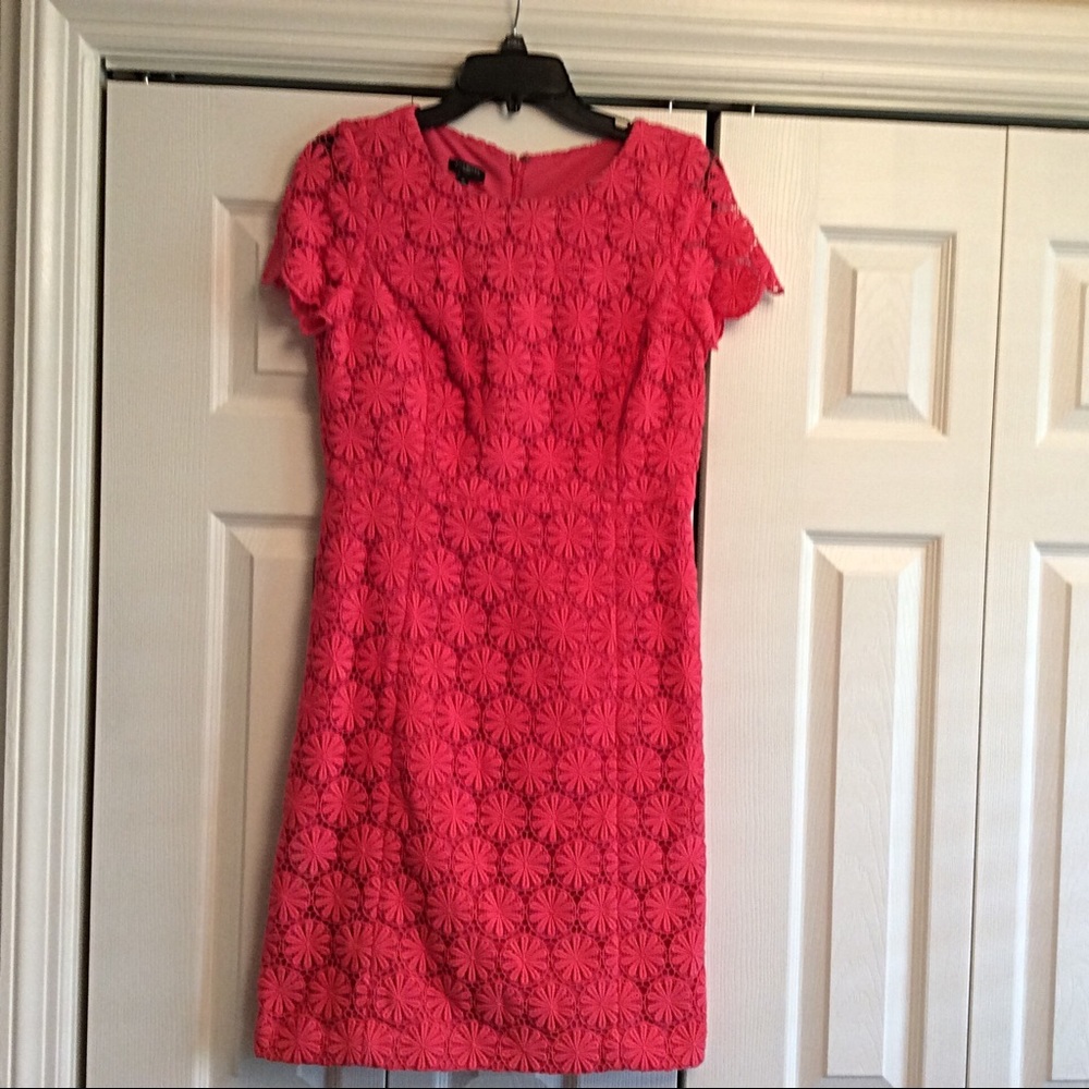 Talbots Bright Pink Lace Dress
