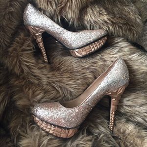 Rachel Roy Rose Gold Sparkle Heels