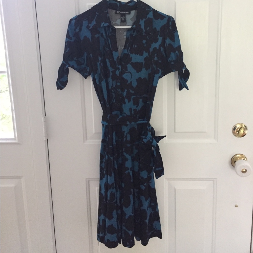 Flirty blue and black dress