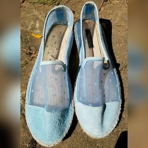 Adorable, ZARA, baby blue,polka dot espadrilles! Adorable, ZARA, baby blue,polka dot espadrilles!