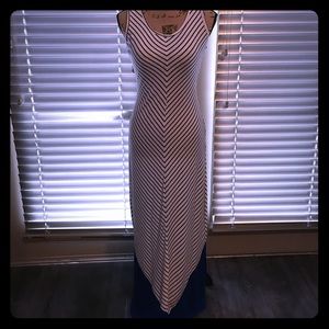 Striped maxi with blue bottom detail!