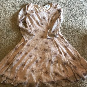 3/4 Sleeve Flower Dress