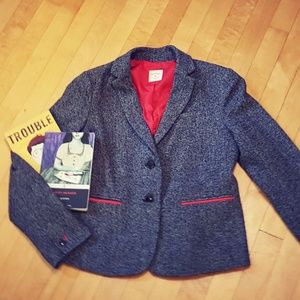 GAP The Academy Red & Herringbone Blazer