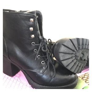 Black chunky Heeled combat boots