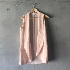 Blush Open Draped Lush Long Vest