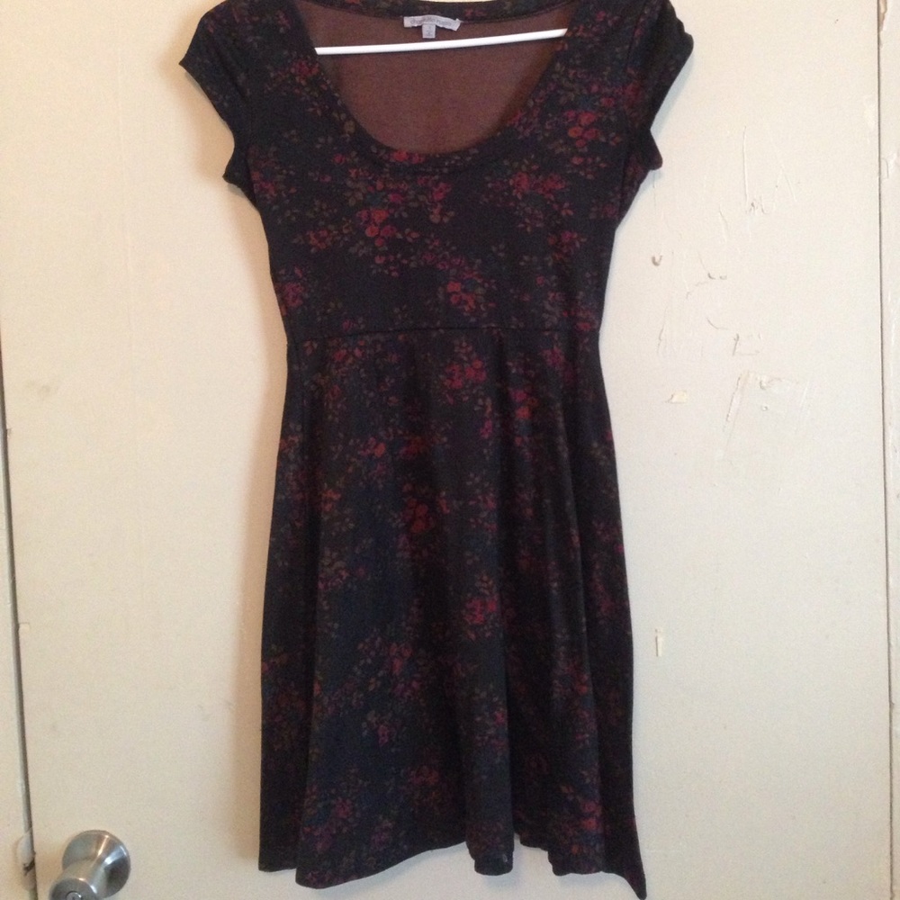 Charlotte Russe black/ red roses skater dress