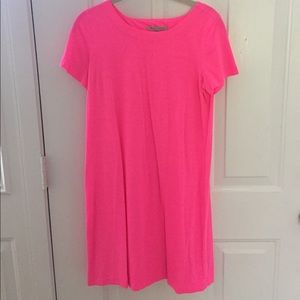 Hot pink tee dress