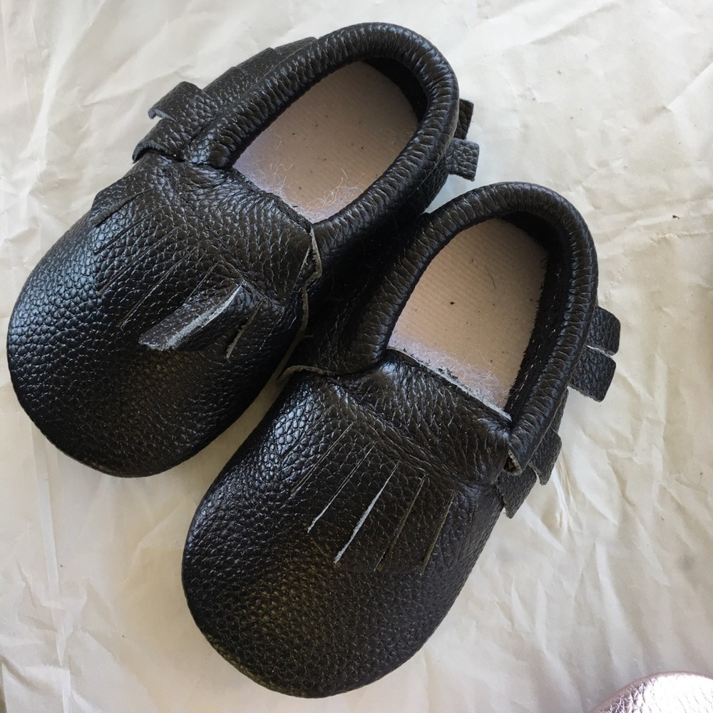 Baby Moccasins Black 💯Genuine Leather