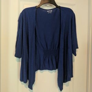 Apt 9 shrug/light sweater, 1x royal blue