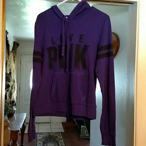 VS Pink Hoodie Purple w/Black lettering size med