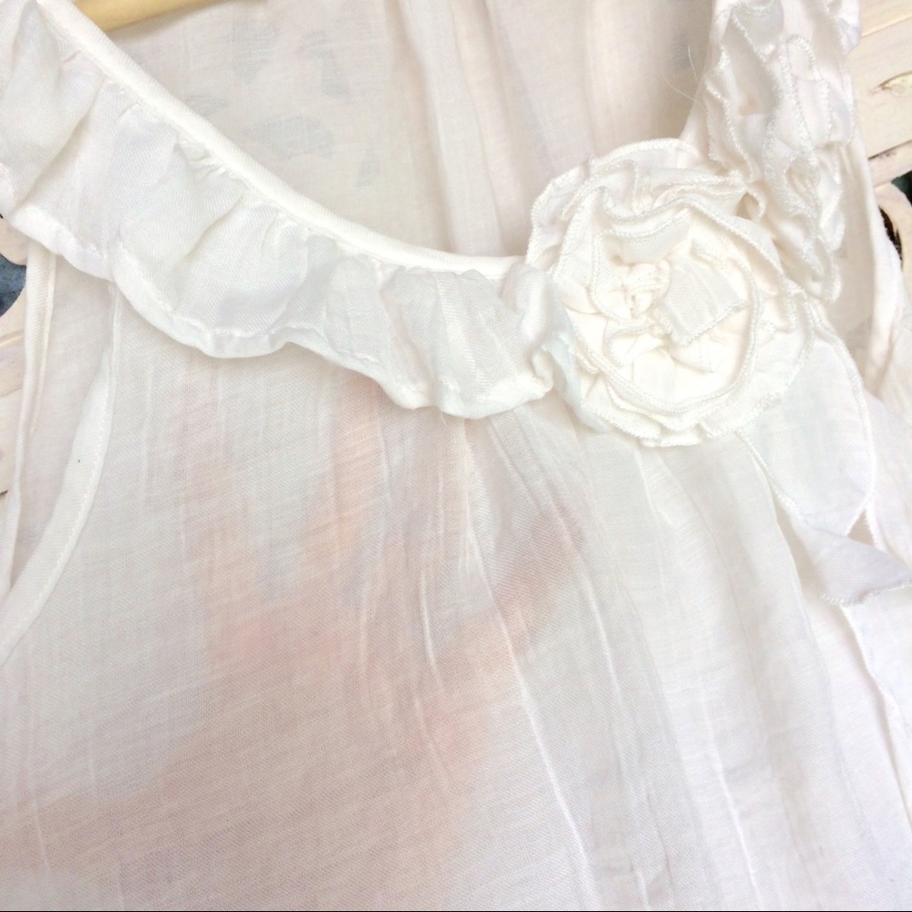 Anthro BoHo romantic Summer embellished ruffle top