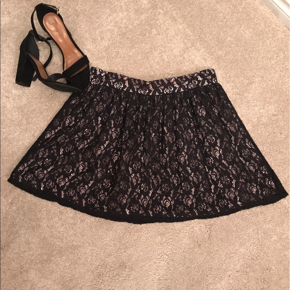 Black Lace Skater Skirt