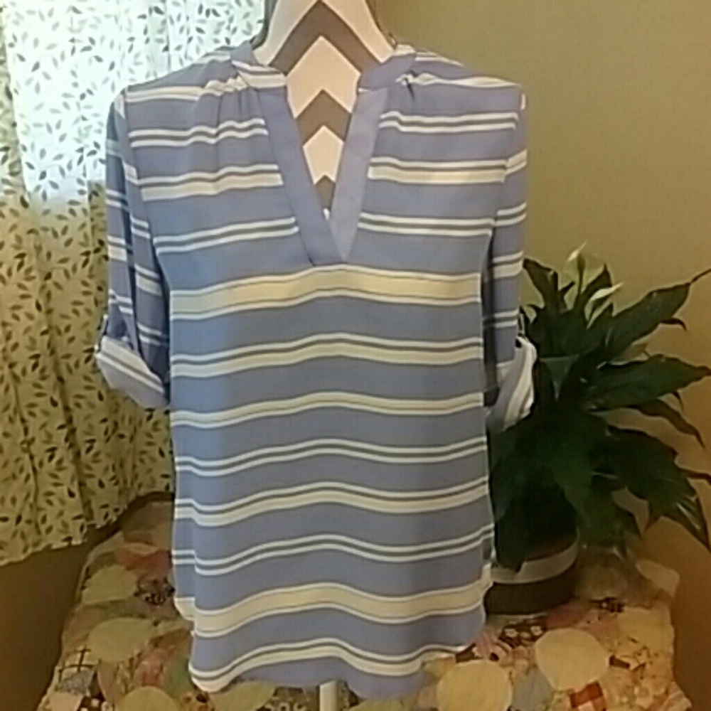 Society Girl Striped Sheer Top