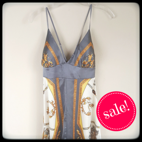Forever 21 Dresses & Skirts - White, gray, and yellow gold scarf dress