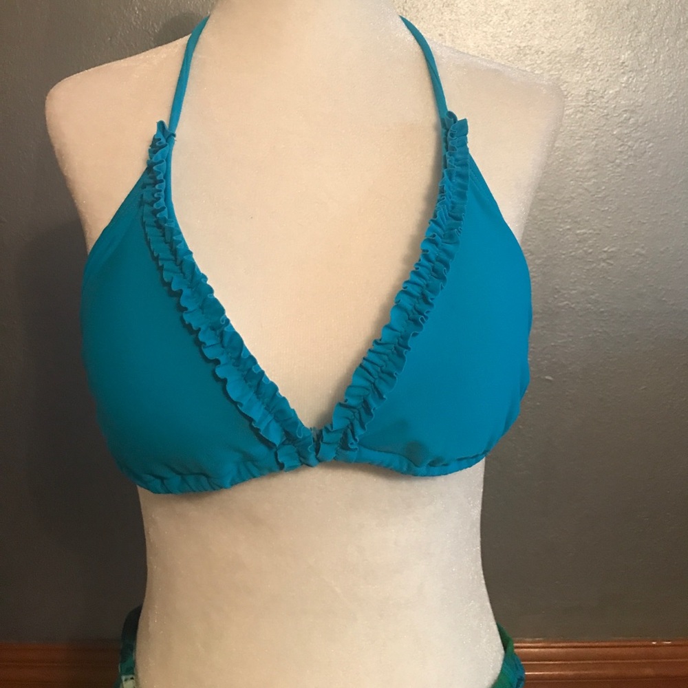 Turquoise String Bikini Top