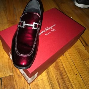 Ferragamo funes 2 burgundy patent leather