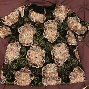 Endless Rose embellished sequin mesh top