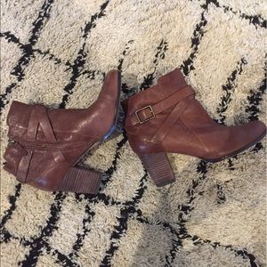 Cole Haan brown leather booties