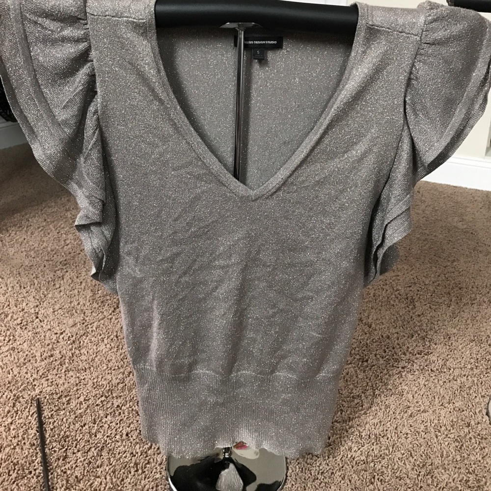 Beautiful v neck metallic dress top