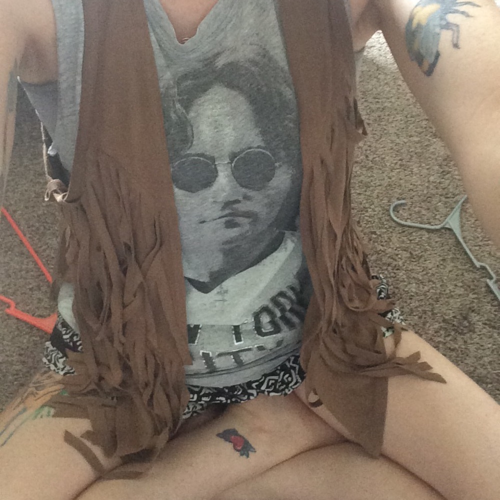 Boho Faux Suede hippie vest