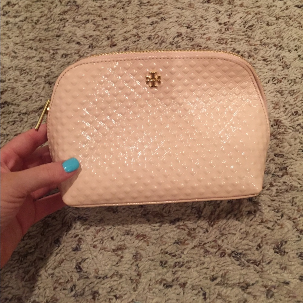 Tory Burch pink cosmetic case