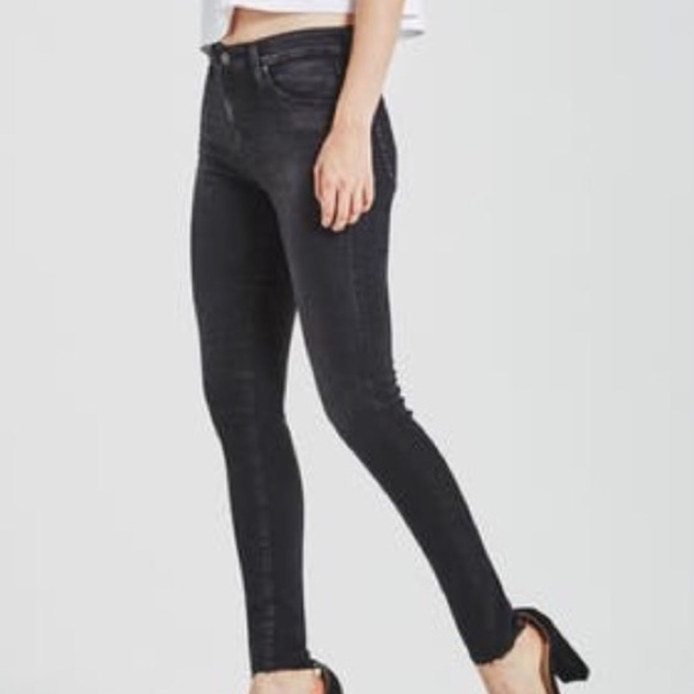 AG stilt cigarette roll up jean- destroyed  gray