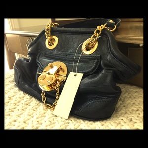 Stephanie Lin navy with gold brass trim