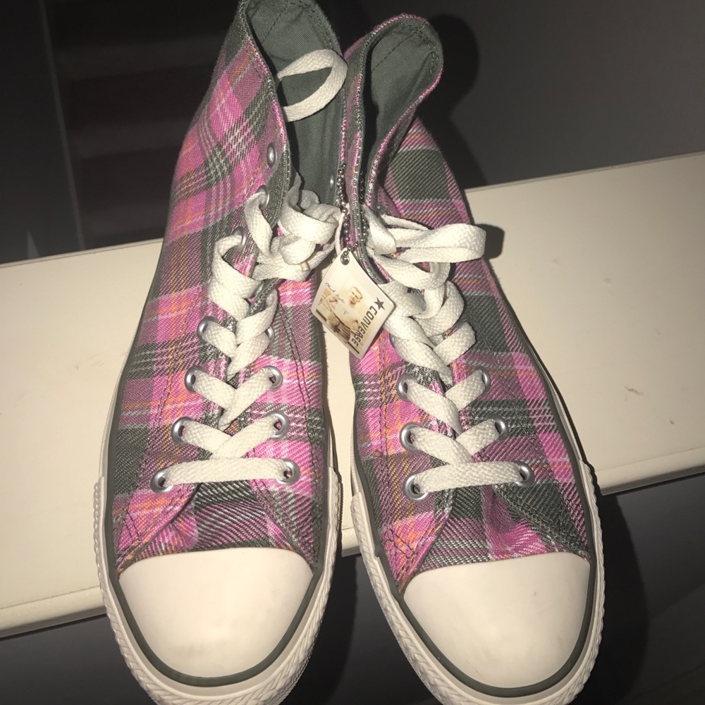 Pink & Grey Authentic High top Converse All Star