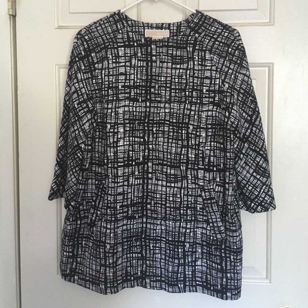 Michael Kors black white and gray texture top