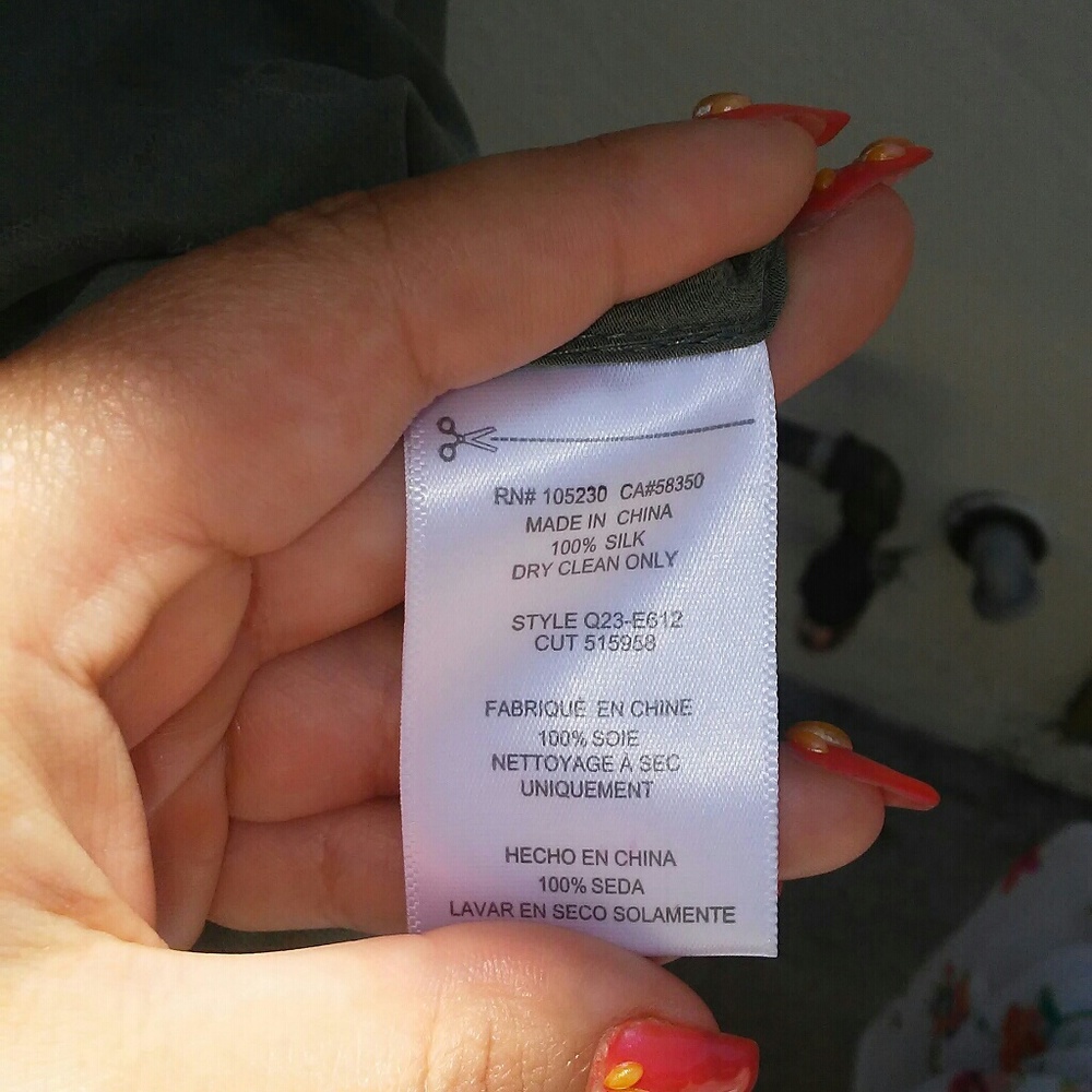 SOLD! Do Not Buy!😵💢Army Green Silk Dress - Picture 5 of 5