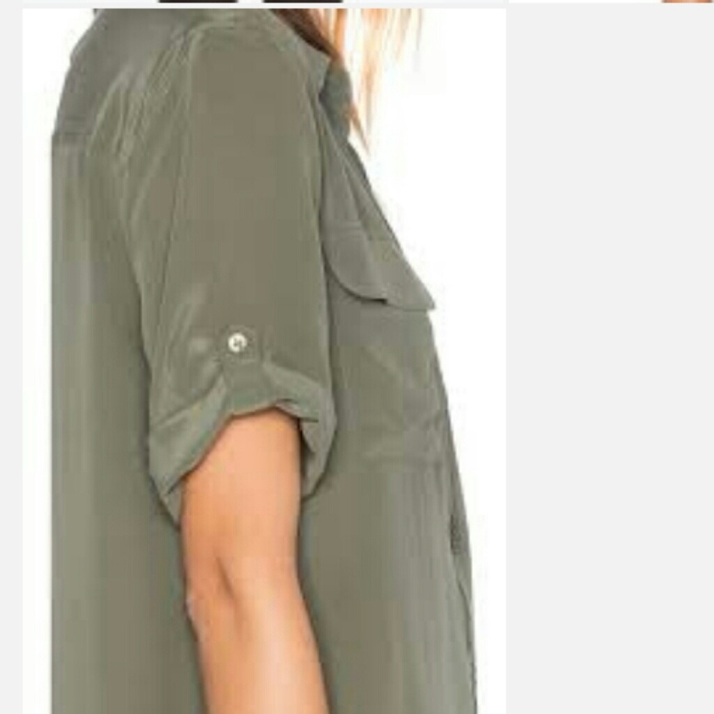 SOLD! Do Not Buy!😵💢Army Green Silk Dress - Picture 2 of 5