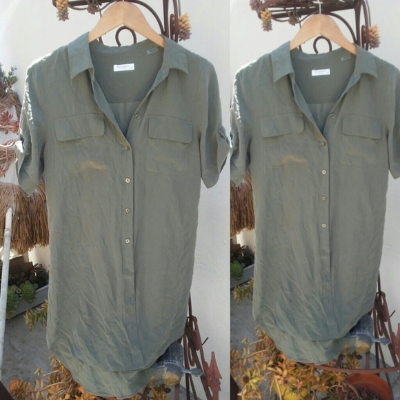 SOLD! Do Not Buy!😵💢Army Green Silk Dress - Picture 3 of 5