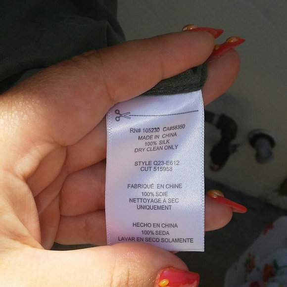 SOLD! Do Not Buy!😵💢Army Green Silk Dress - Picture 5 of 5